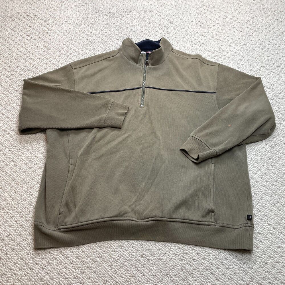 Grand Slam 1/4 Zip Sweatshirt Jacket Mens XXL Green Pullover Golf Cotton Pockets